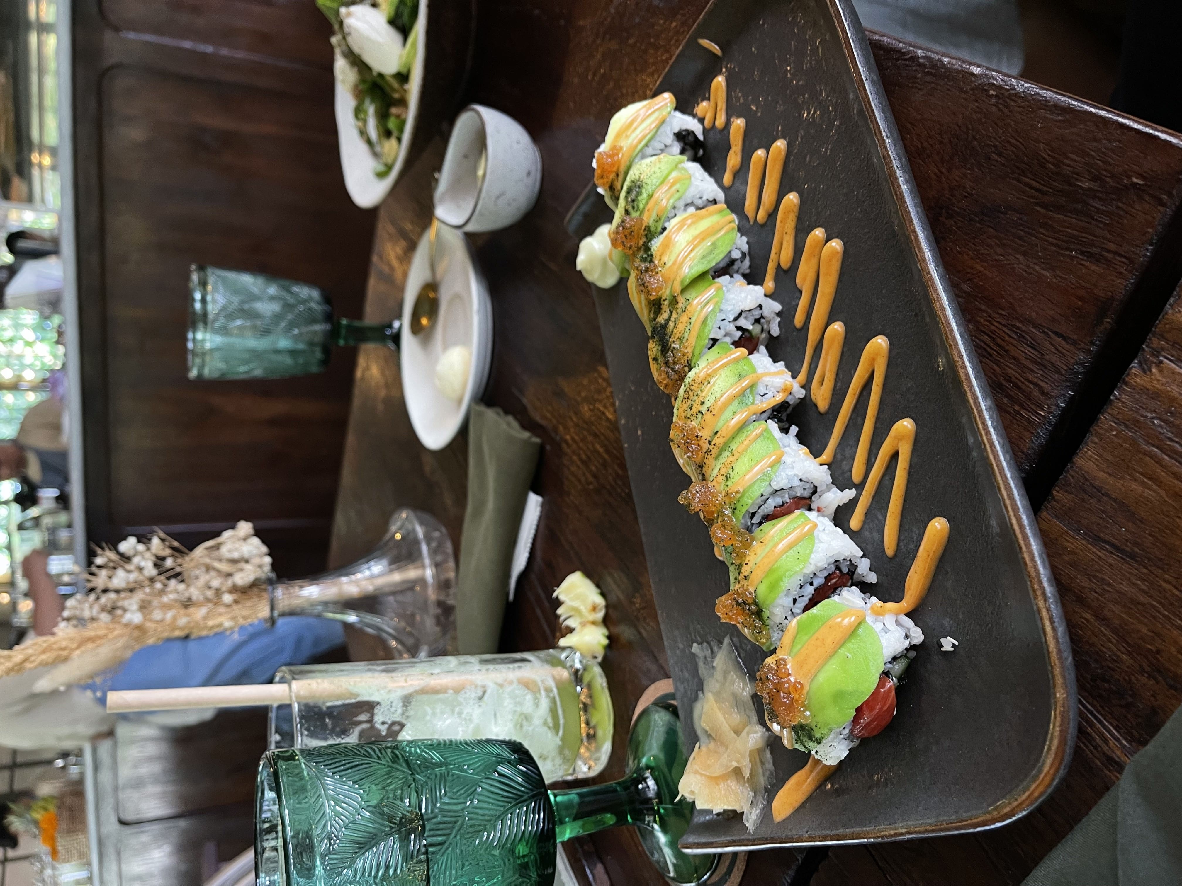 Vegan sushi at Plant Bistro, Penestanan